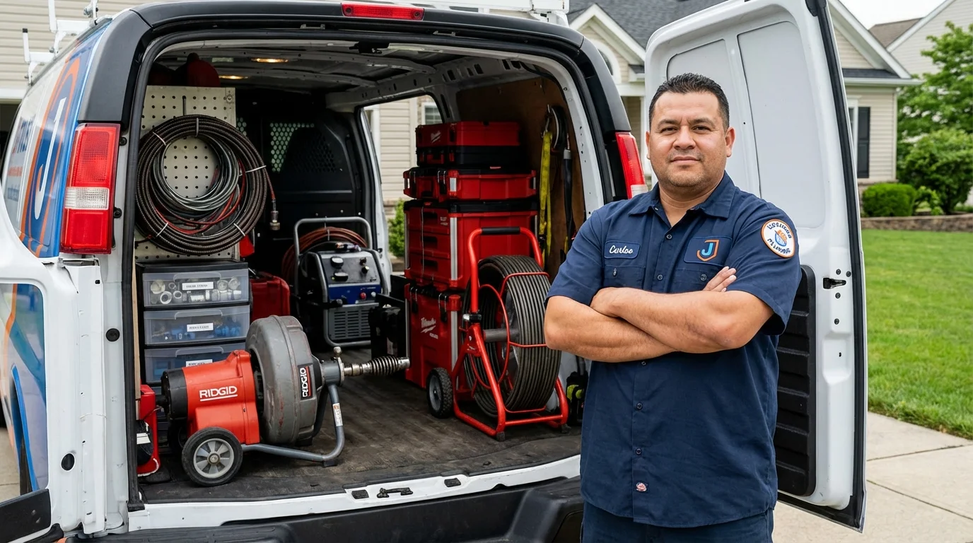 Professional drain cleaning equipment and Johns Plumbing LLC plumber in Tahoma