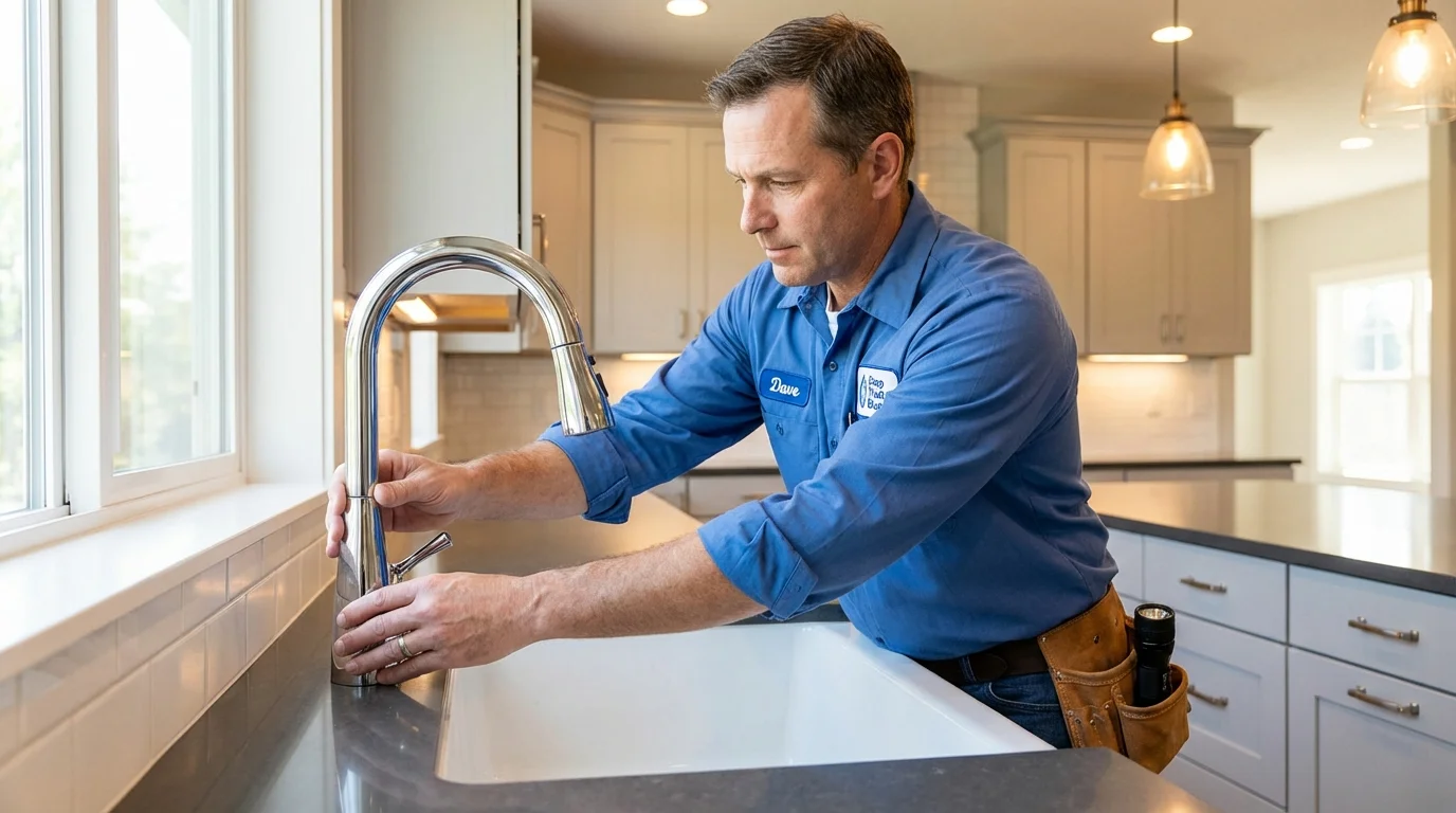Kitchen faucet installation by Johns Plumbing LLC in Tahoma